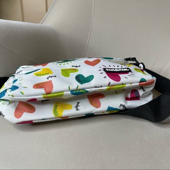 Yak Pak Colorful Multi Hearts Crossbody Shoulder Tote Bag Rainbow - Picture 2 of 4